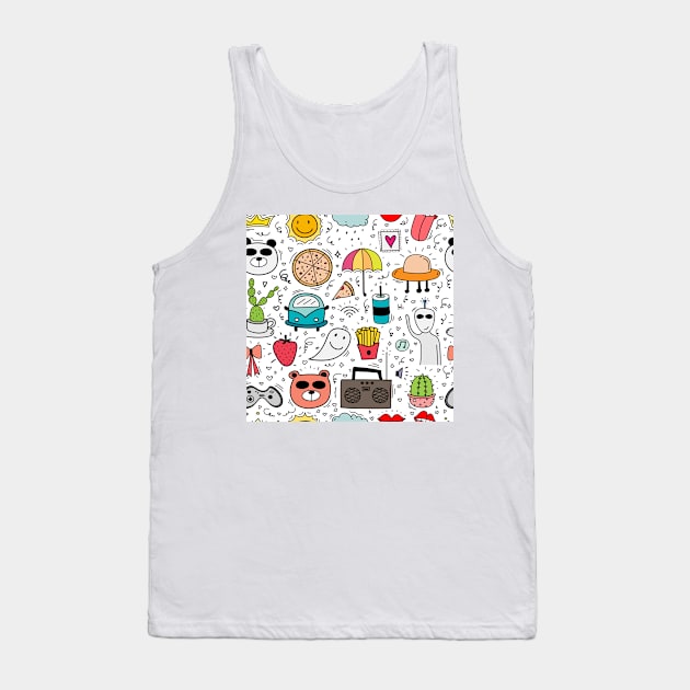 Cute Doodle Art Tank Top by labatchino